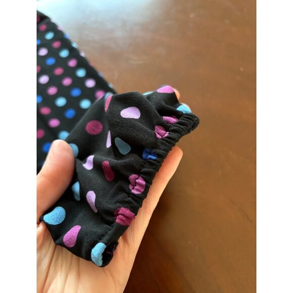 Motherhood Maternity Black Colorful Polka Dot Bump Friendly Blouse Size Large - Picture 11 of 12